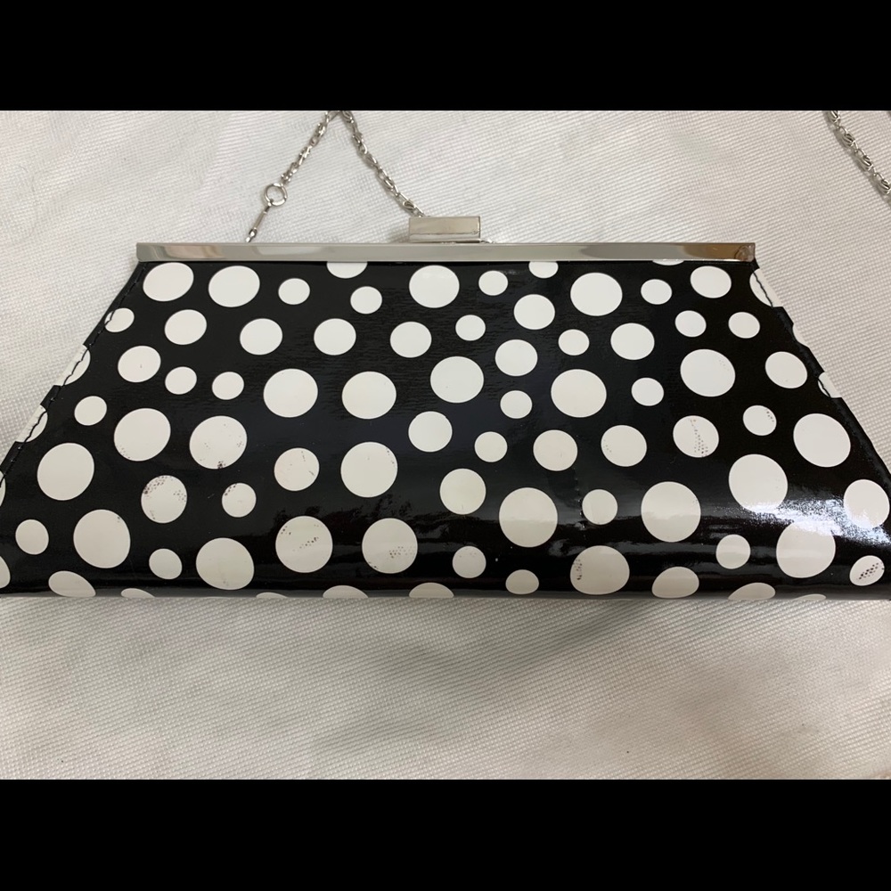 Neiman Marcus black with white polka dot purse - Picture 4 of 4
